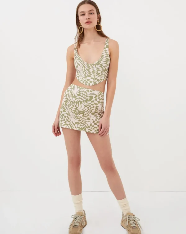 Hot For Love & Lemons Aiko Mini Skirt Green