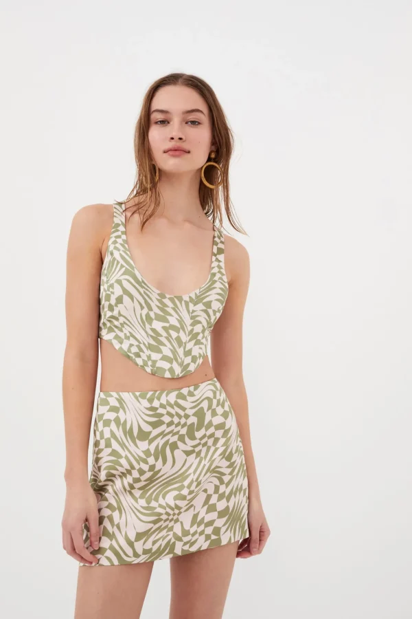 Hot For Love & Lemons Aiko Mini Skirt Green
