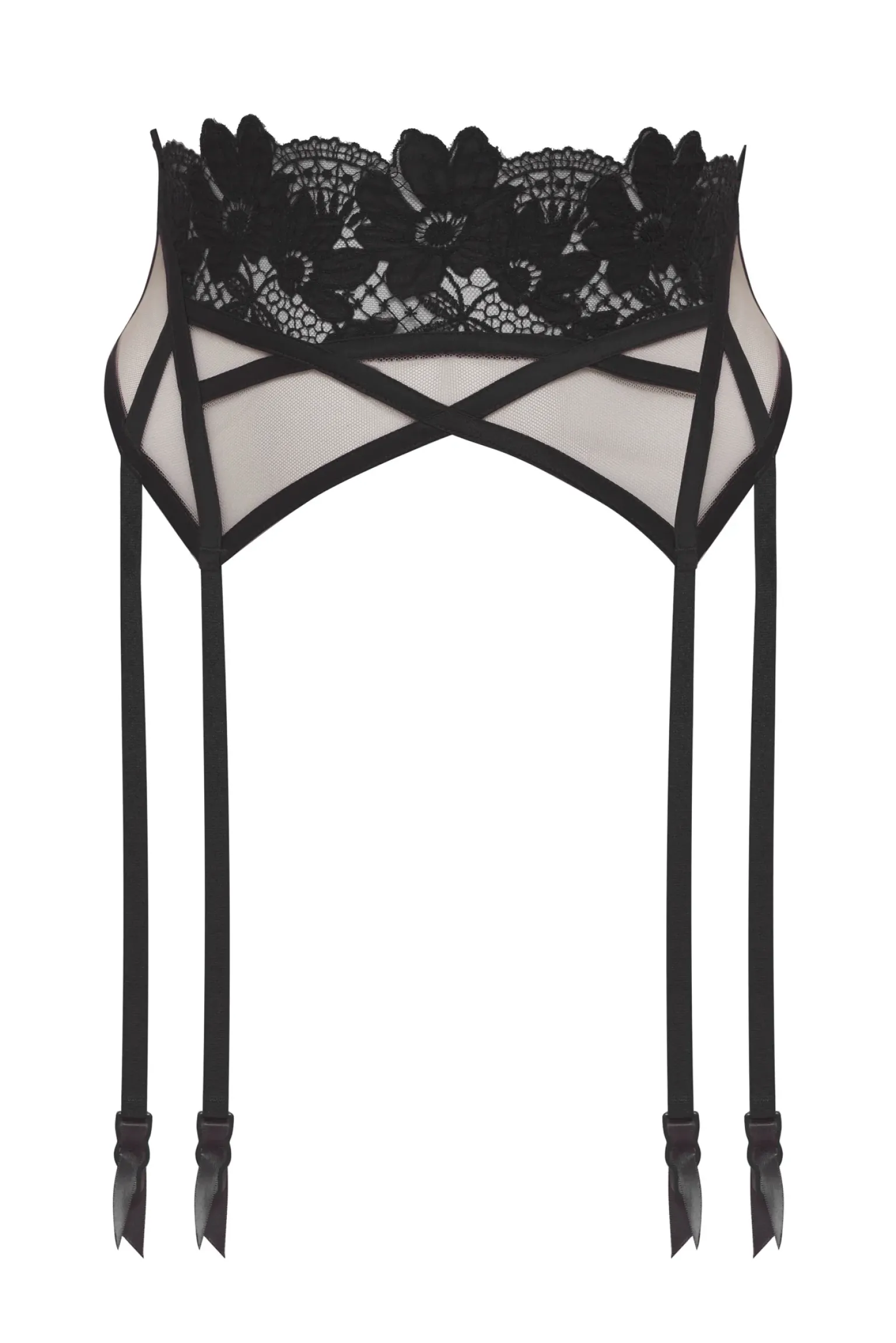 aimee_floral_garter_belt_3.webp Flash Sale For Love & Lemons Aimee Floral Garter Belt Black