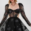 Clearance For Love & Lemons Alexandra Long Sleeve Mini Dress Black