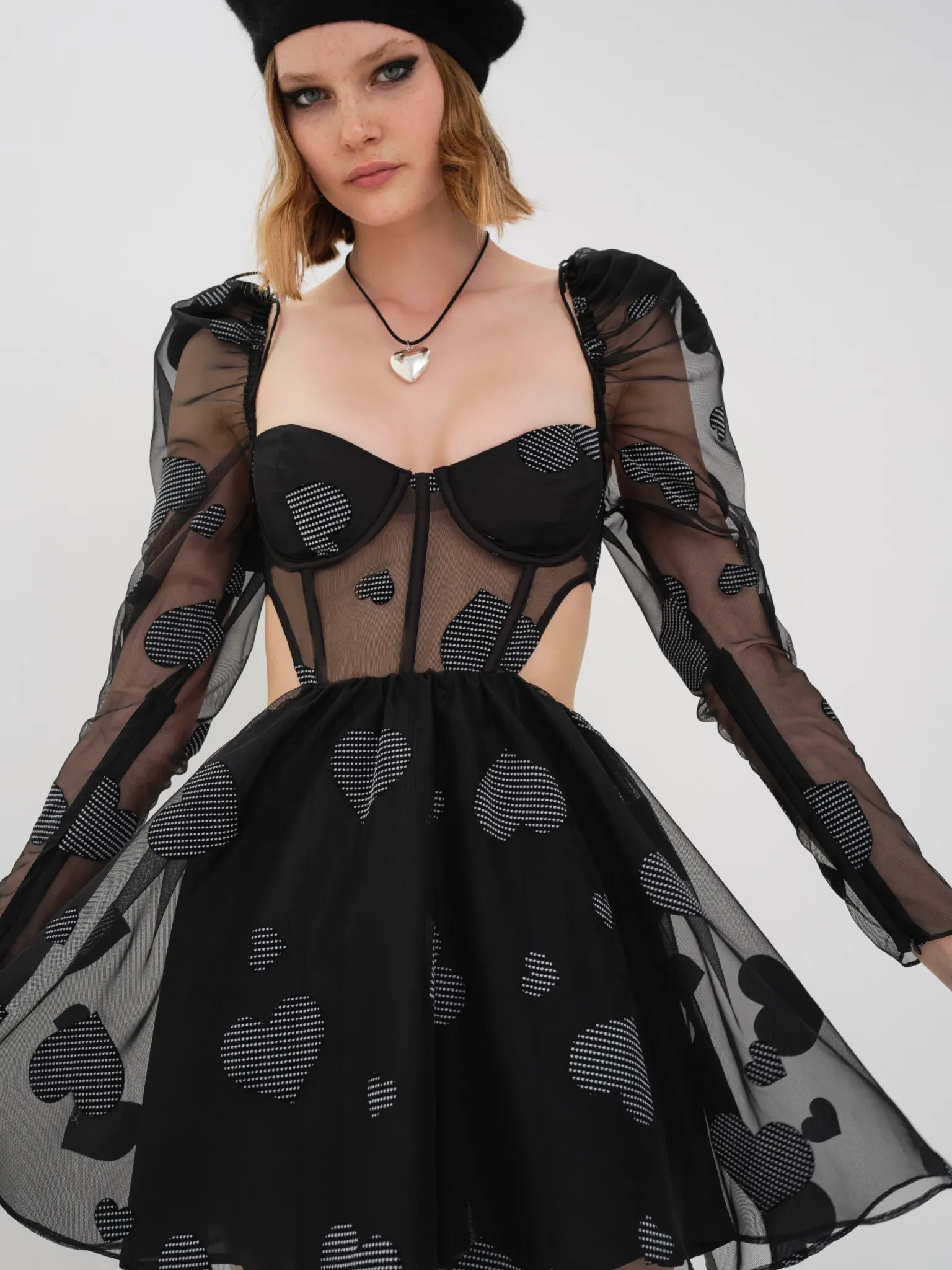 alexandra_long_sleeve_min_0.webp Clearance For Love & Lemons Alexandra Long Sleeve Mini Dress Black