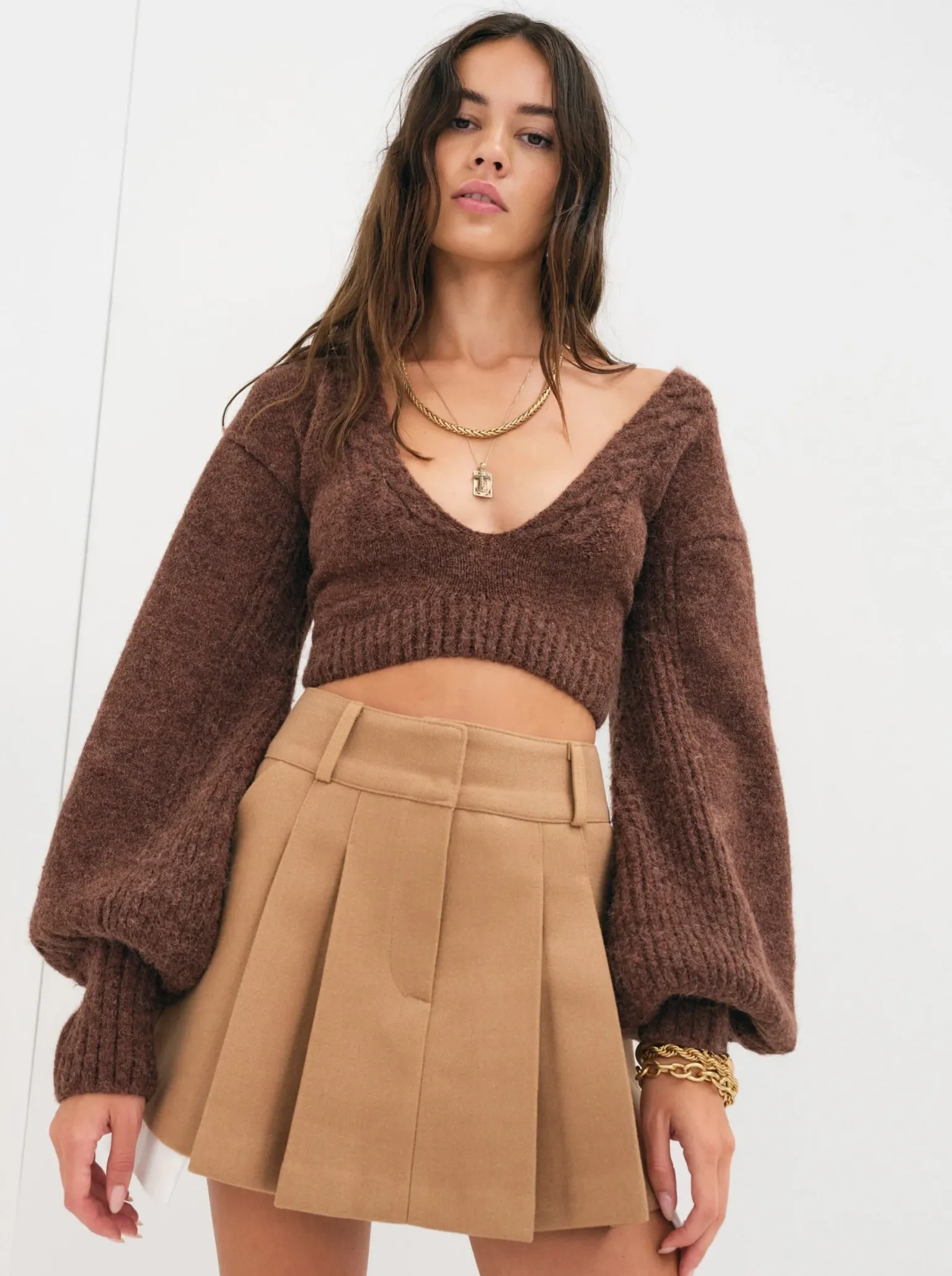 amelia_crop_sweater_3.webp Store For Love & Lemons Amelia Crop Sweater Neutral