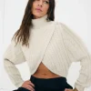 Fashion For Love & Lemons Amelia Cross Front Turtleneck Ivory