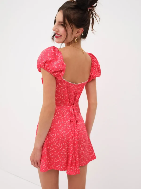 Outlet For Love & Lemons Antonia Mini Dress Red