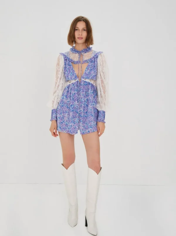 Sale For Love & Lemons April Mini Dress Purple