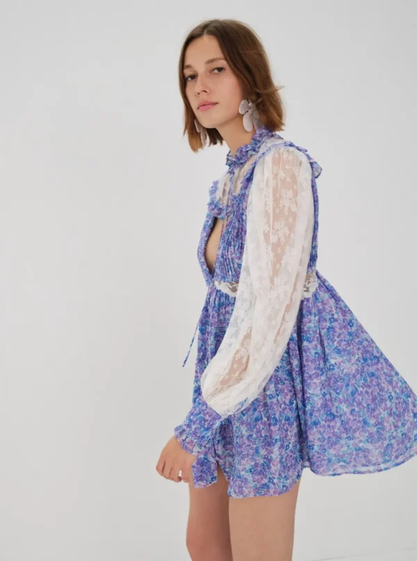 Sale For Love & Lemons April Mini Dress Purple