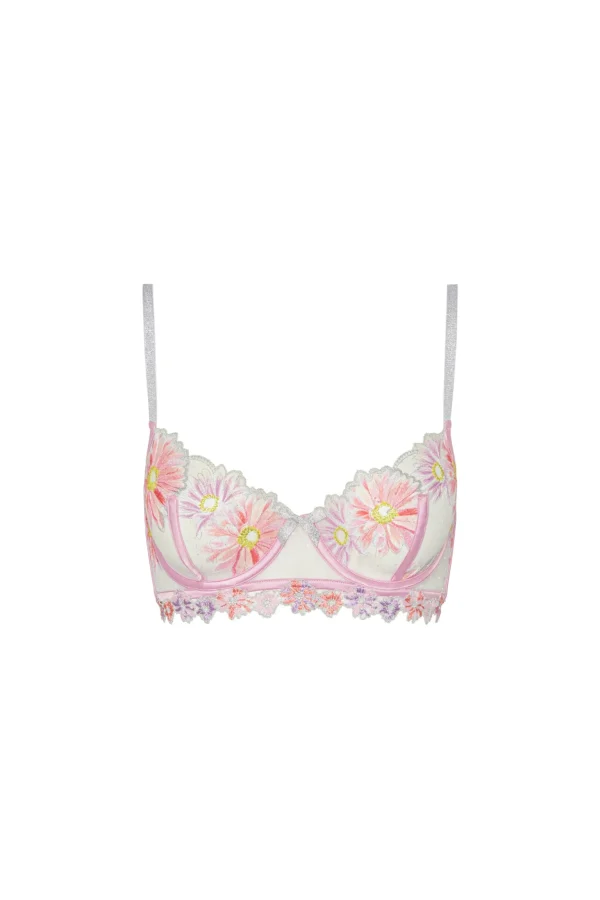 Store For Love & Lemons Aster Embroidery Underwire Bra Pink