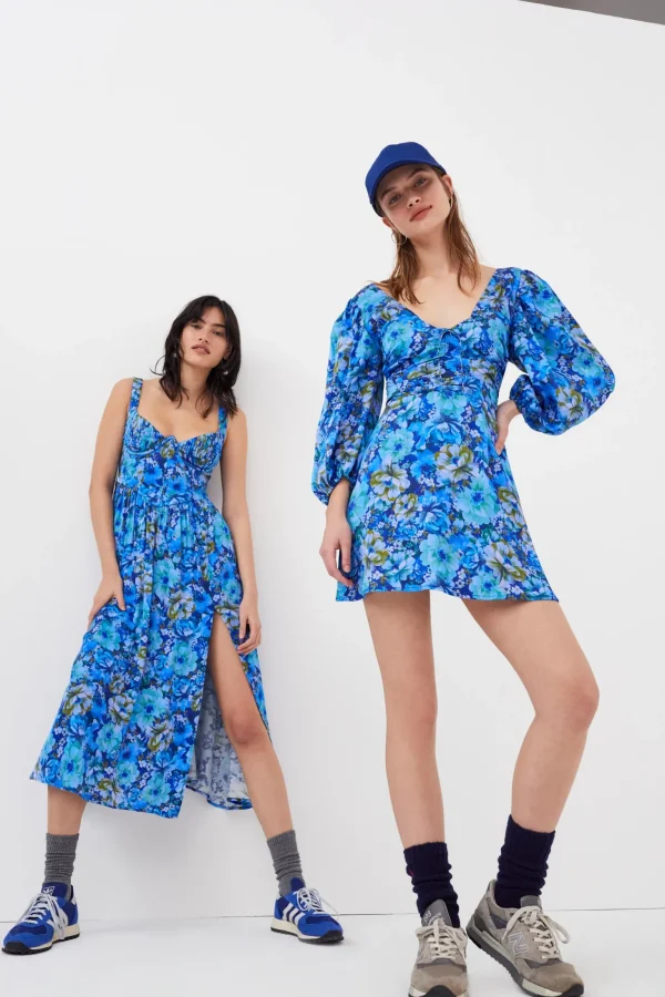 Flash Sale For Love & Lemons Astor Mini Dress Blue