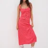 Outlet For Love & Lemons Barbera Midi Skirt Red