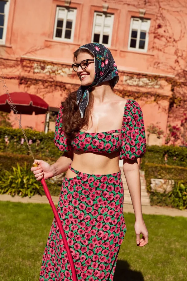 Store For Love & Lemons Barolo Midi Skirt Red