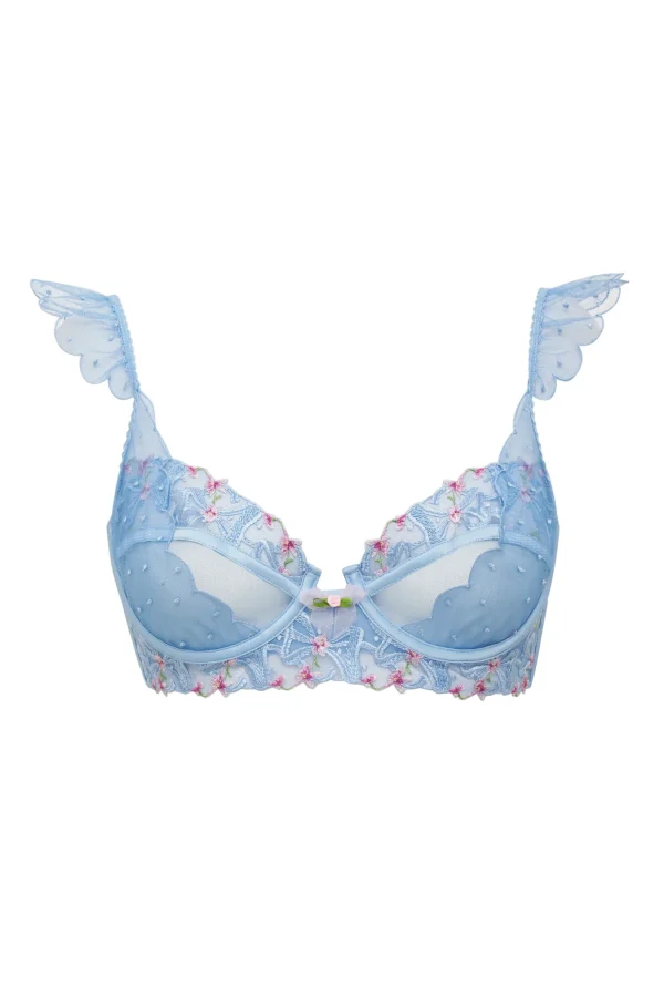 Best Sale For Love & Lemons Bell Bow Underwire Bra Blue