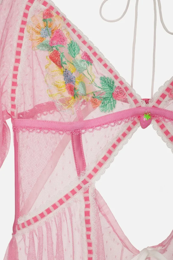Clearance For Love & Lemons Berry Patch Slip Pink