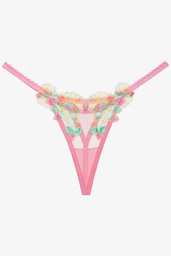 Hot For Love & Lemons Berry Patch Thong Panty Pink