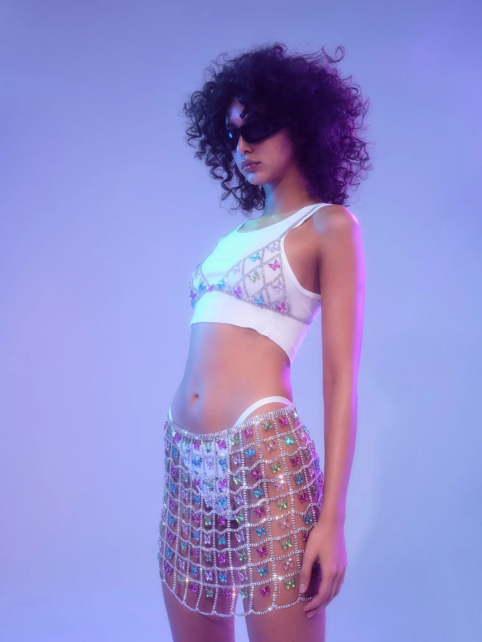 butterfly_grid_skirt_2.webp Store For Love & Lemons Butterfly Grid Skirt Multi