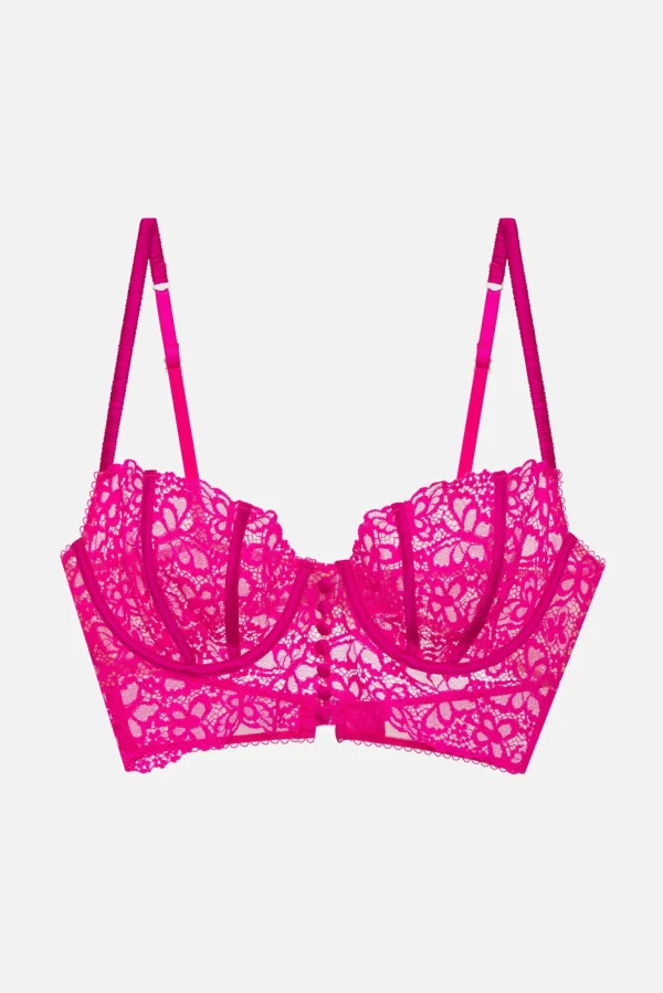 Flash Sale For Love & Lemons Butterfly Lace Underwire Bra Pink