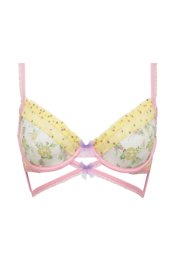 Cheap For Love & Lemons Camila Strappy Underwire Bra Pink