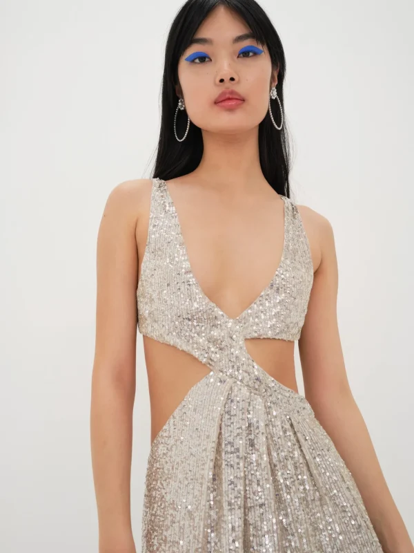 Best For Love & Lemons Candice Maxi Dress Metallic