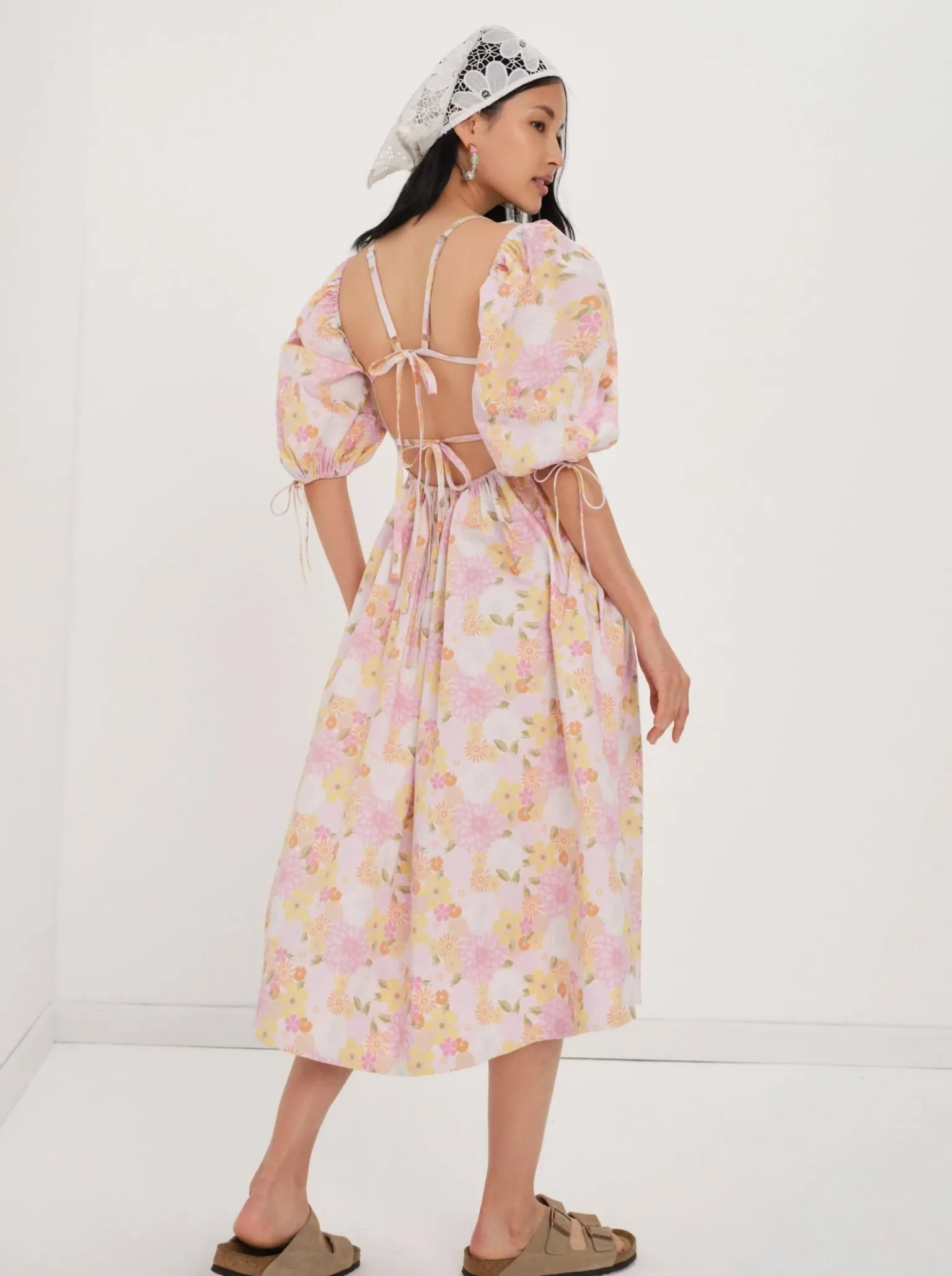 carrie_midi_dress_3.webp Clearance For Love & Lemons Carrie Midi Dress Pink