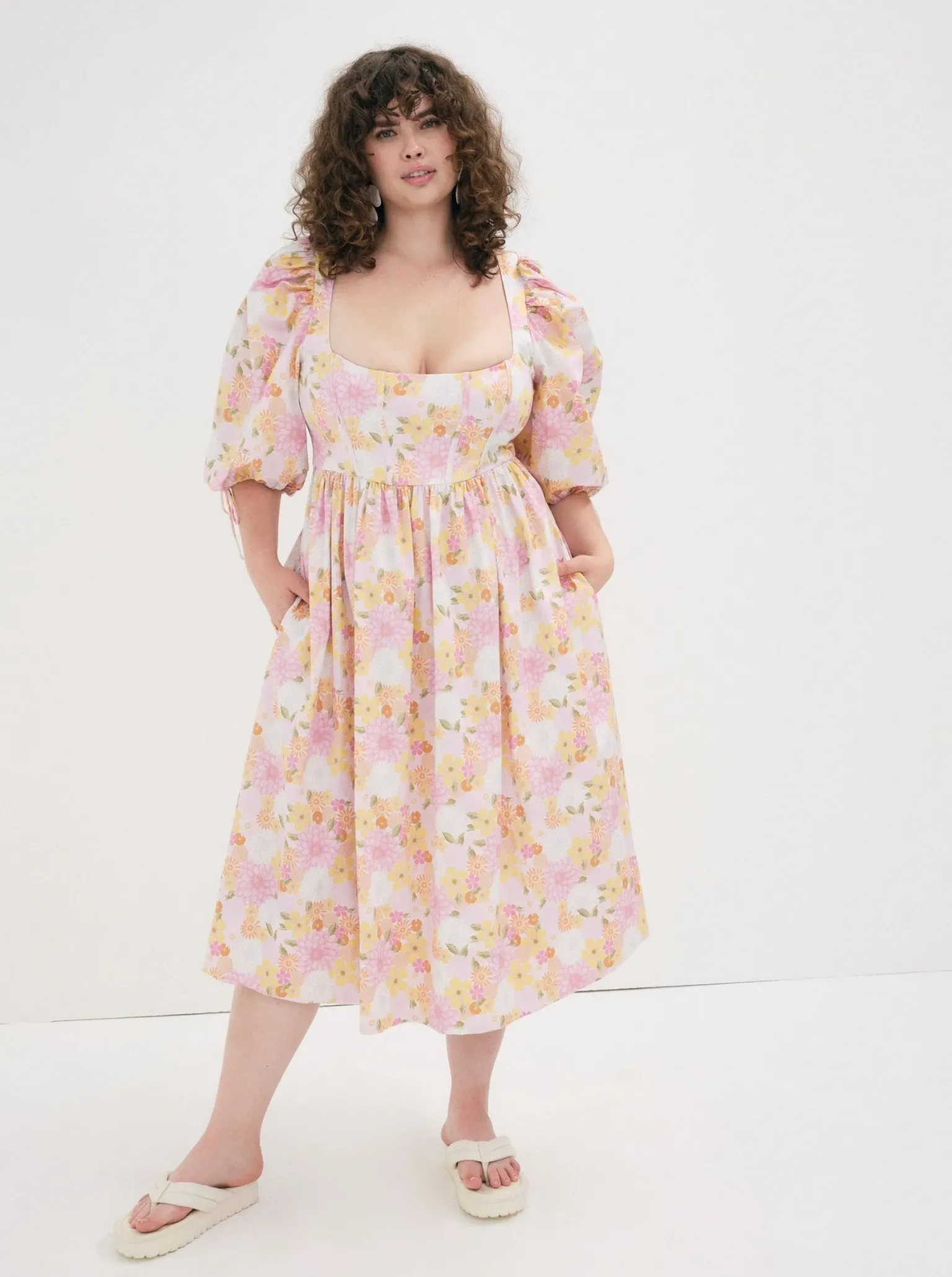 carrie_midi_dress_4.webp Clearance For Love & Lemons Carrie Midi Dress Pink