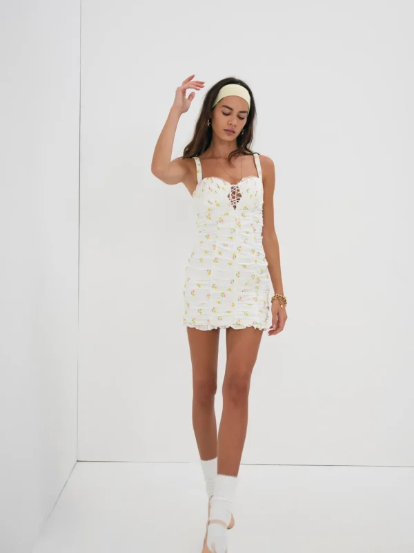 Cheap For Love & Lemons Celia Mini Dress White