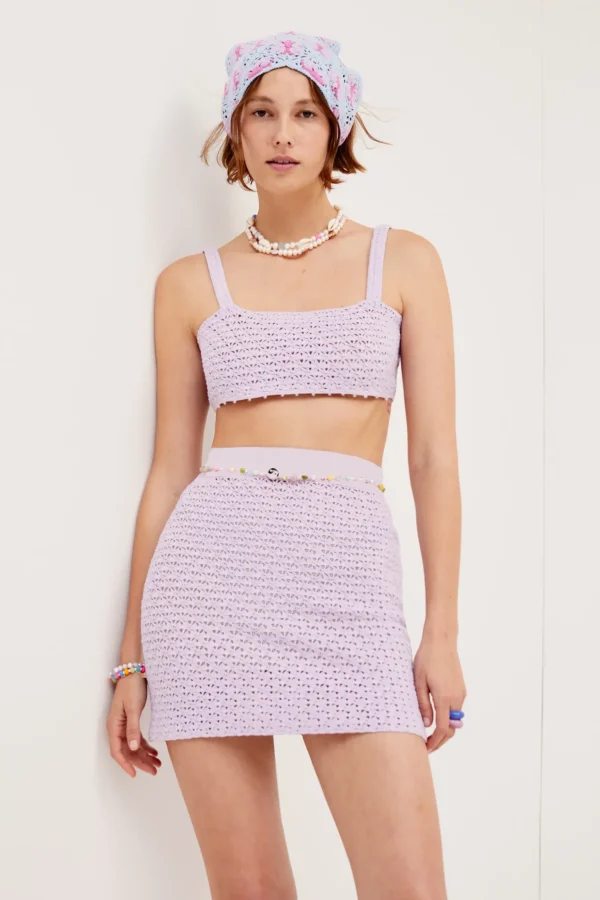 Clearance For Love & Lemons Charlotte Mini Skirt Purple