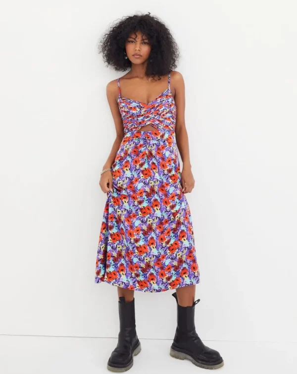 Outlet For Love & Lemons Chiara Midi Dress Purple