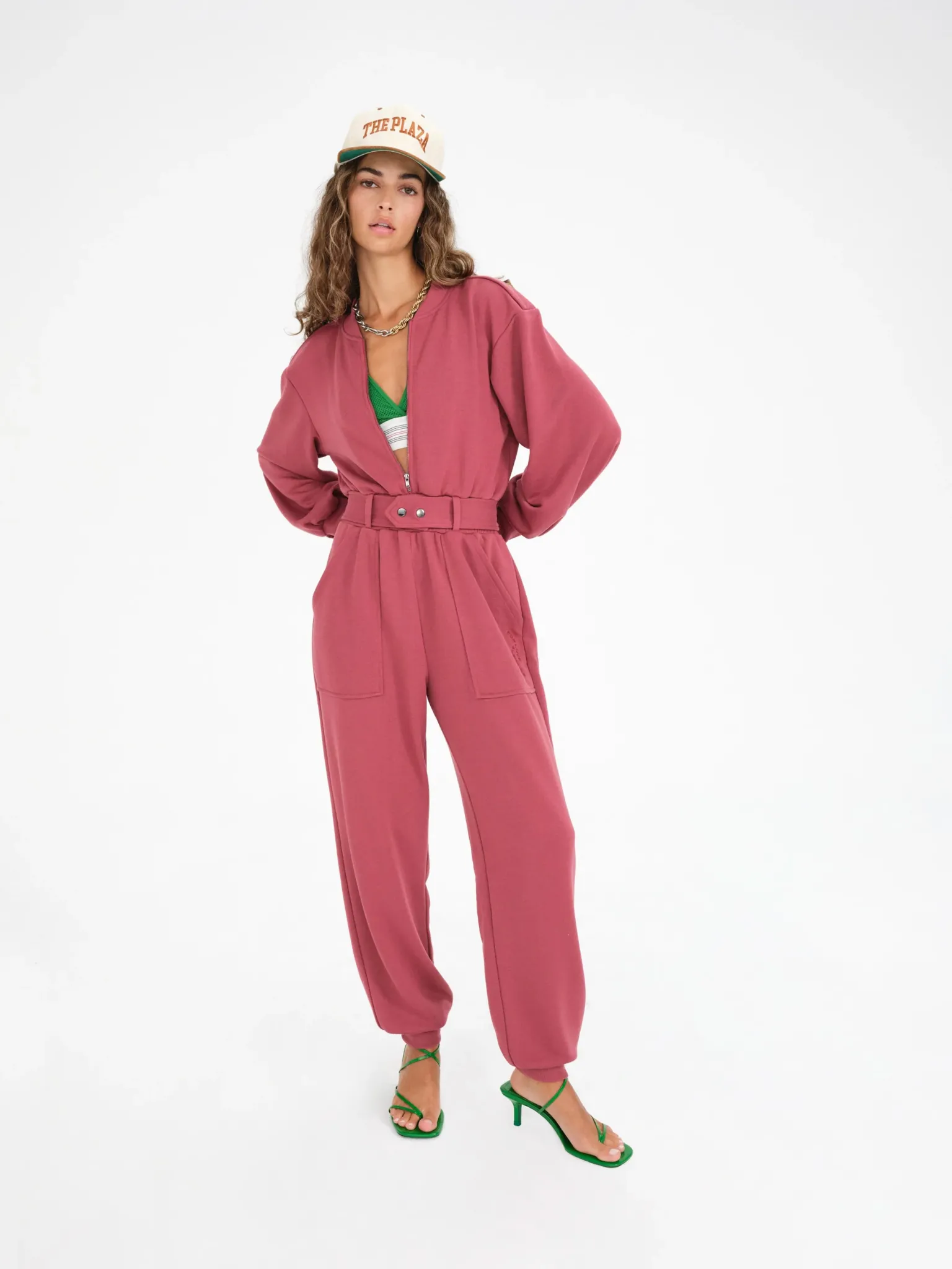 cinched_jumpsuit_2.webp New For Love & Lemons Cinched Jumpsuit Red