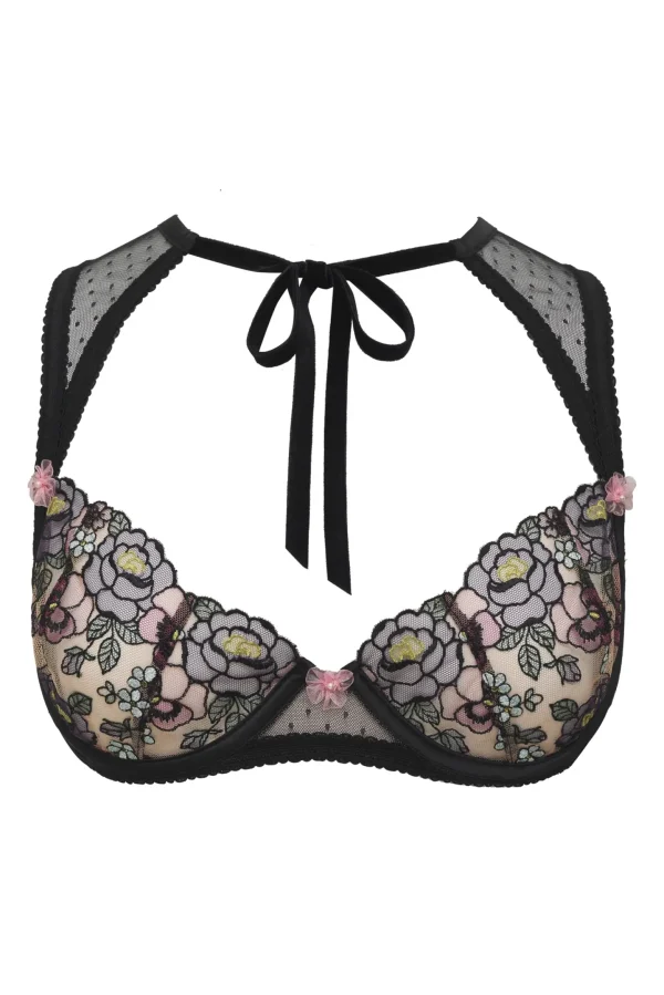 Outlet For Love & Lemons Clara High Neck Underwire Bra Black