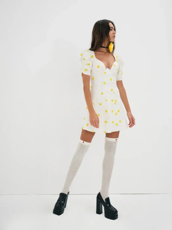 Clearance For Love & Lemons Claude Mini Dress White