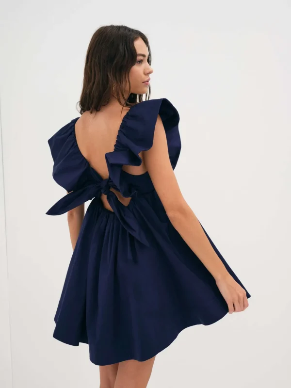 New For Love & Lemons Clementine Mini Dress Blue
