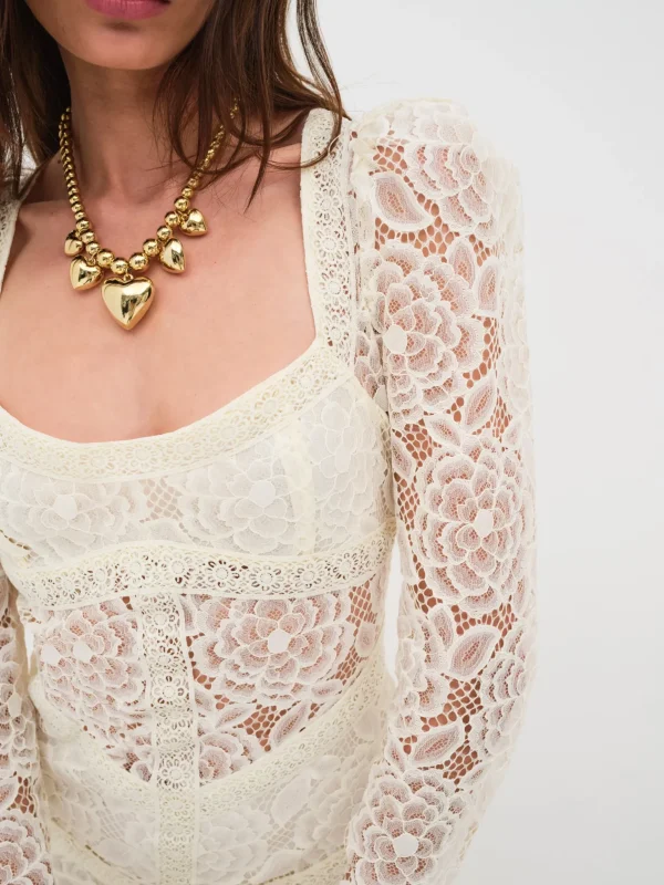 Best Sale For Love & Lemons Cleo Mini Dress Ivory