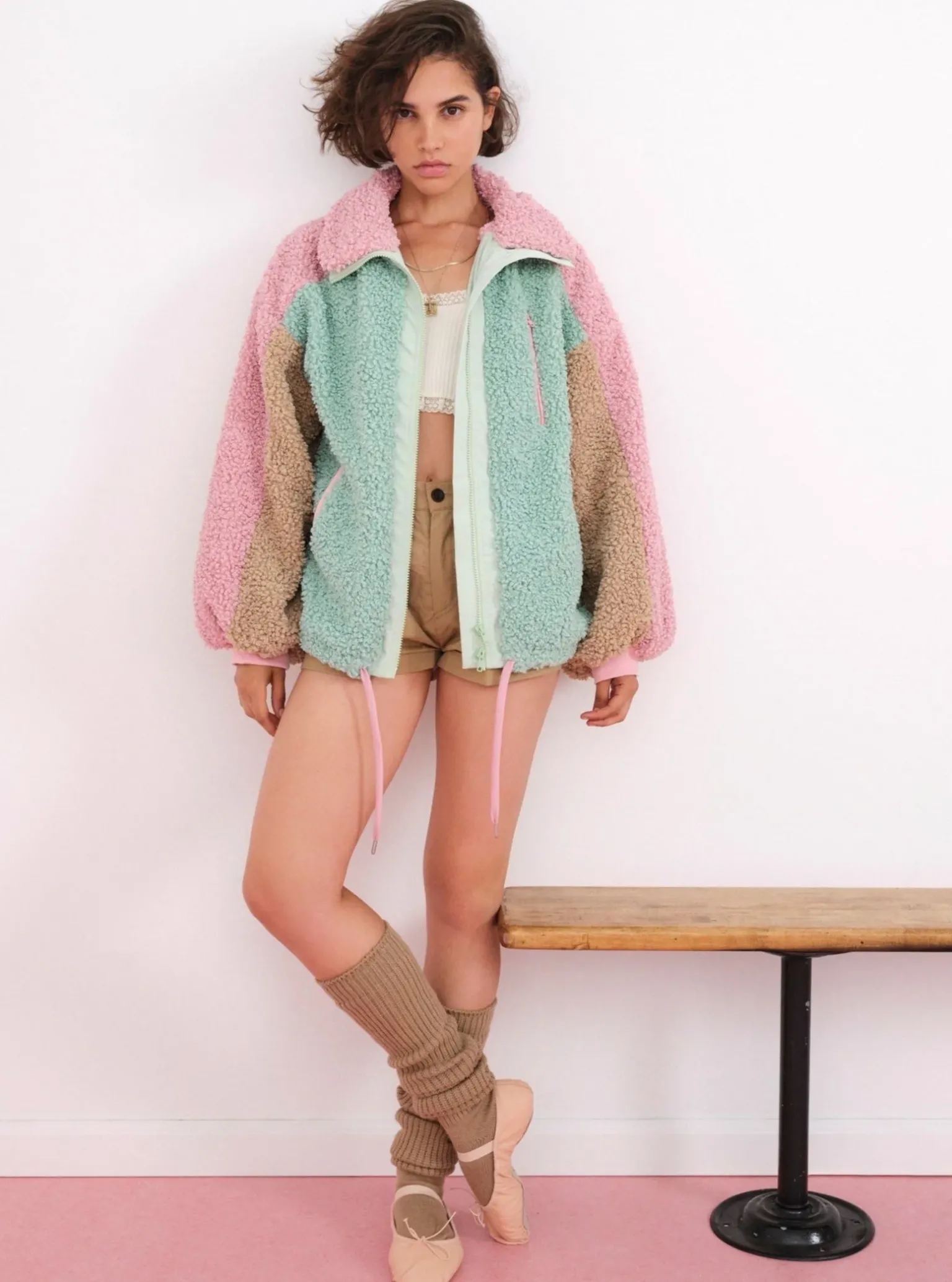 cozy_zipup_jacket_0-1.webp Sale For Love & Lemons Cozy Zip-Up Jacket Green