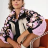 Store For Love & Lemons Cozy Zip-Up Jacket Black