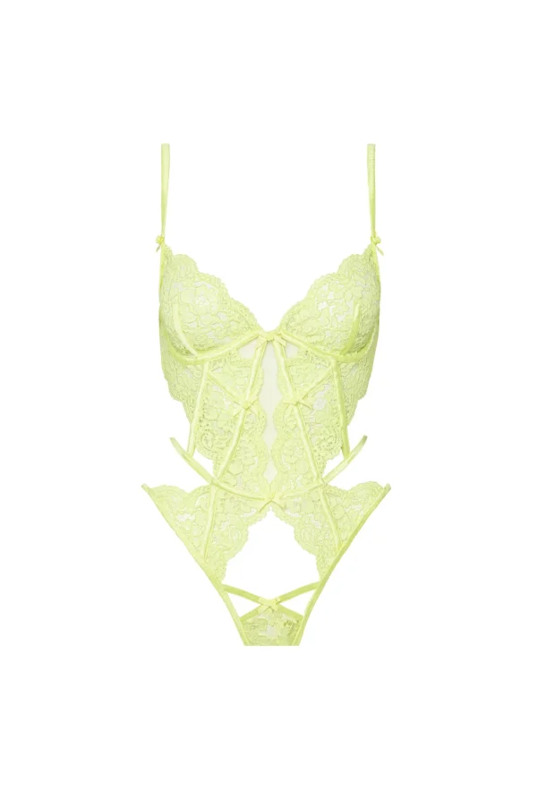 Sale For Love & Lemons Creamsicle Lace Bodysuit Green