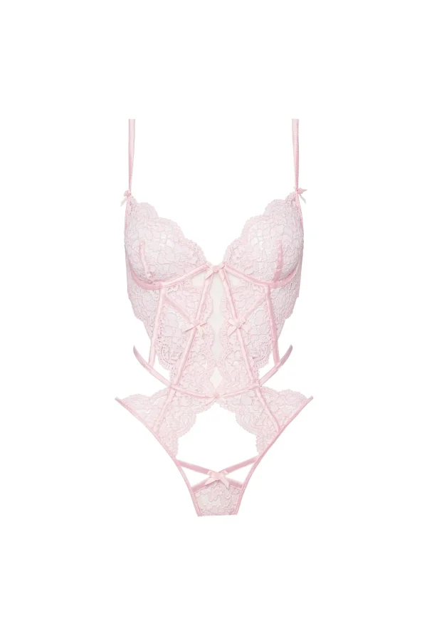 Discount For Love & Lemons Creamsicle Lace Bodysuit Pink