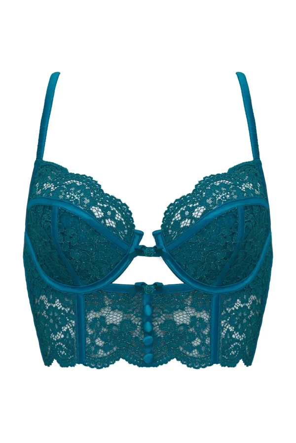 Best For Love & Lemons Creamsicle Lace Bra Green