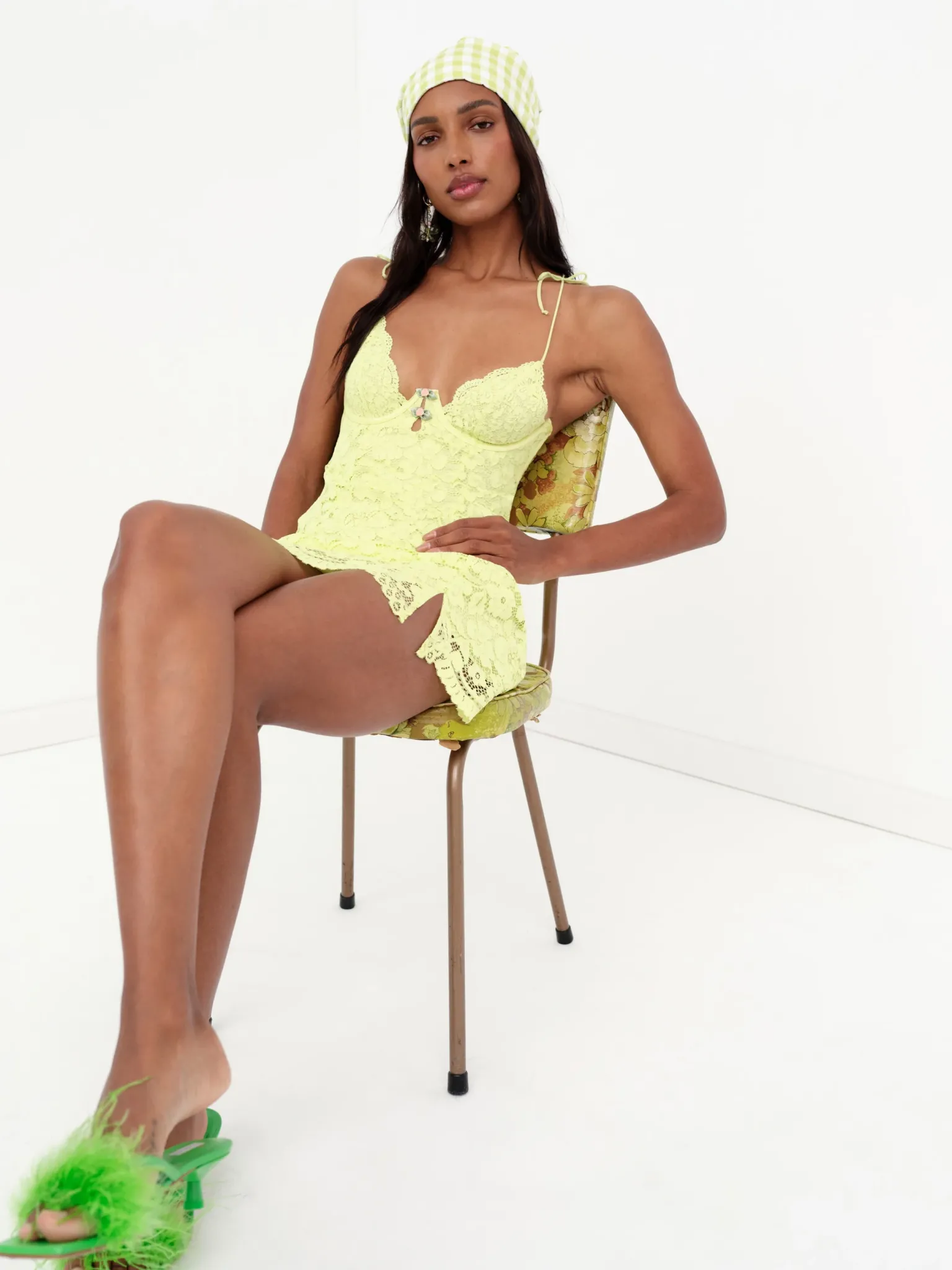 creamsicle_lace_slip_dres_4-3.webp Shop For Love & Lemons Creamsicle Lace Slip Dress Green