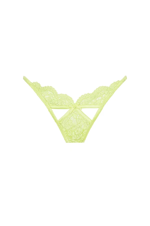 Fashion For Love & Lemons Creamsicle Lace Thong Panty Green