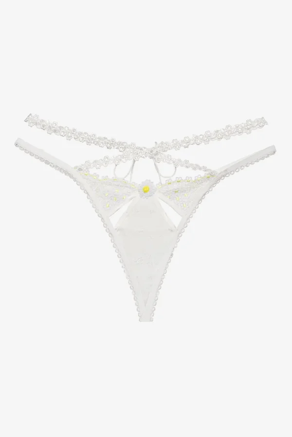 Sale For Love & Lemons 3D Daisy High-Waist Panty White