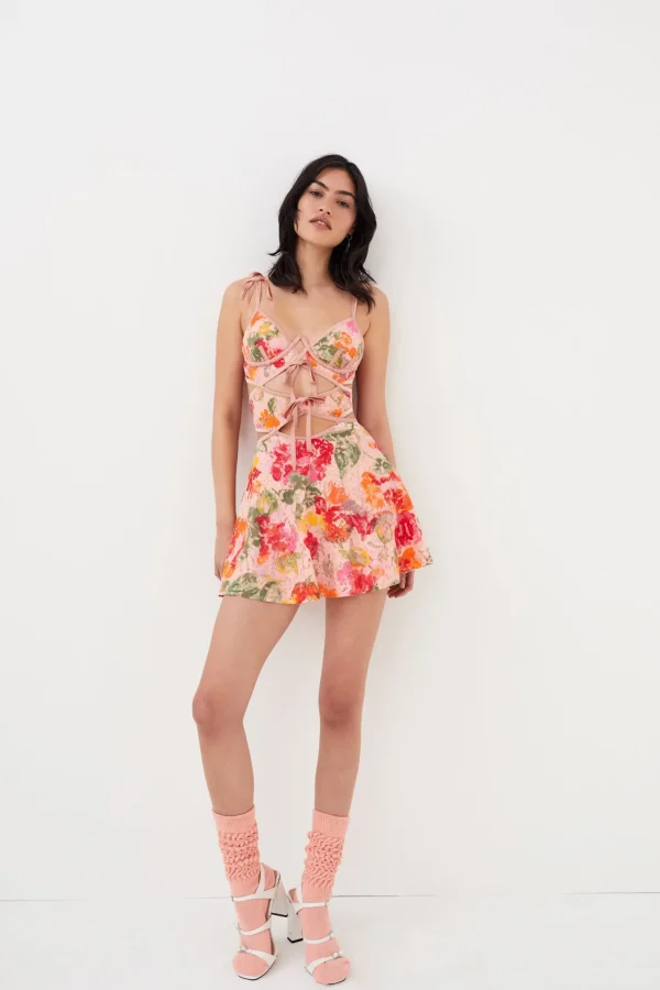 Shop For Love & Lemons Dascha Mini Dress Pink