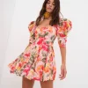 Best For Love & Lemons Dascha Puff Sleeve Mini Dress Pink