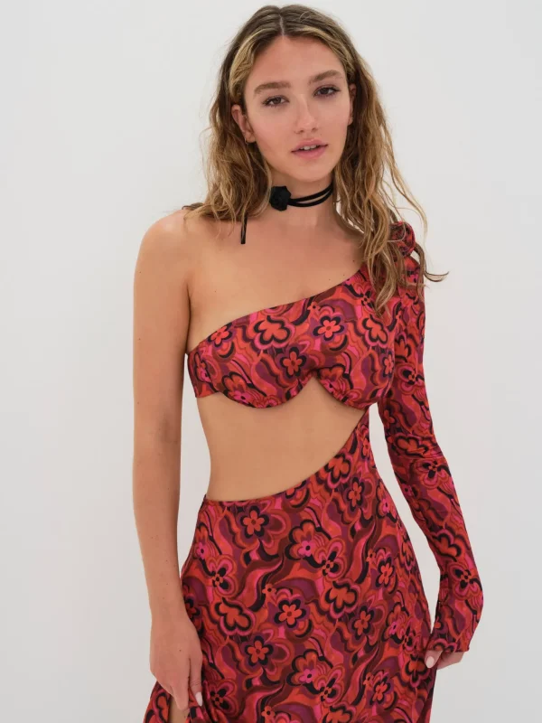 Cheap For Love & Lemons Davina Maxi Dress Red