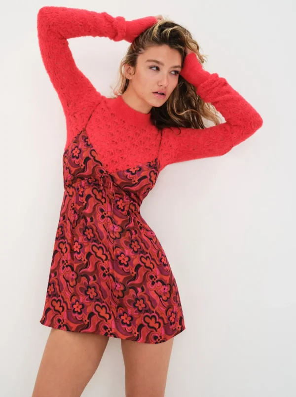 Clearance For Love & Lemons Davina Mini Dress Red