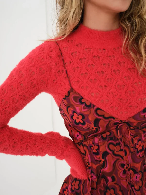 Clearance For Love & Lemons Davina Mini Dress Red