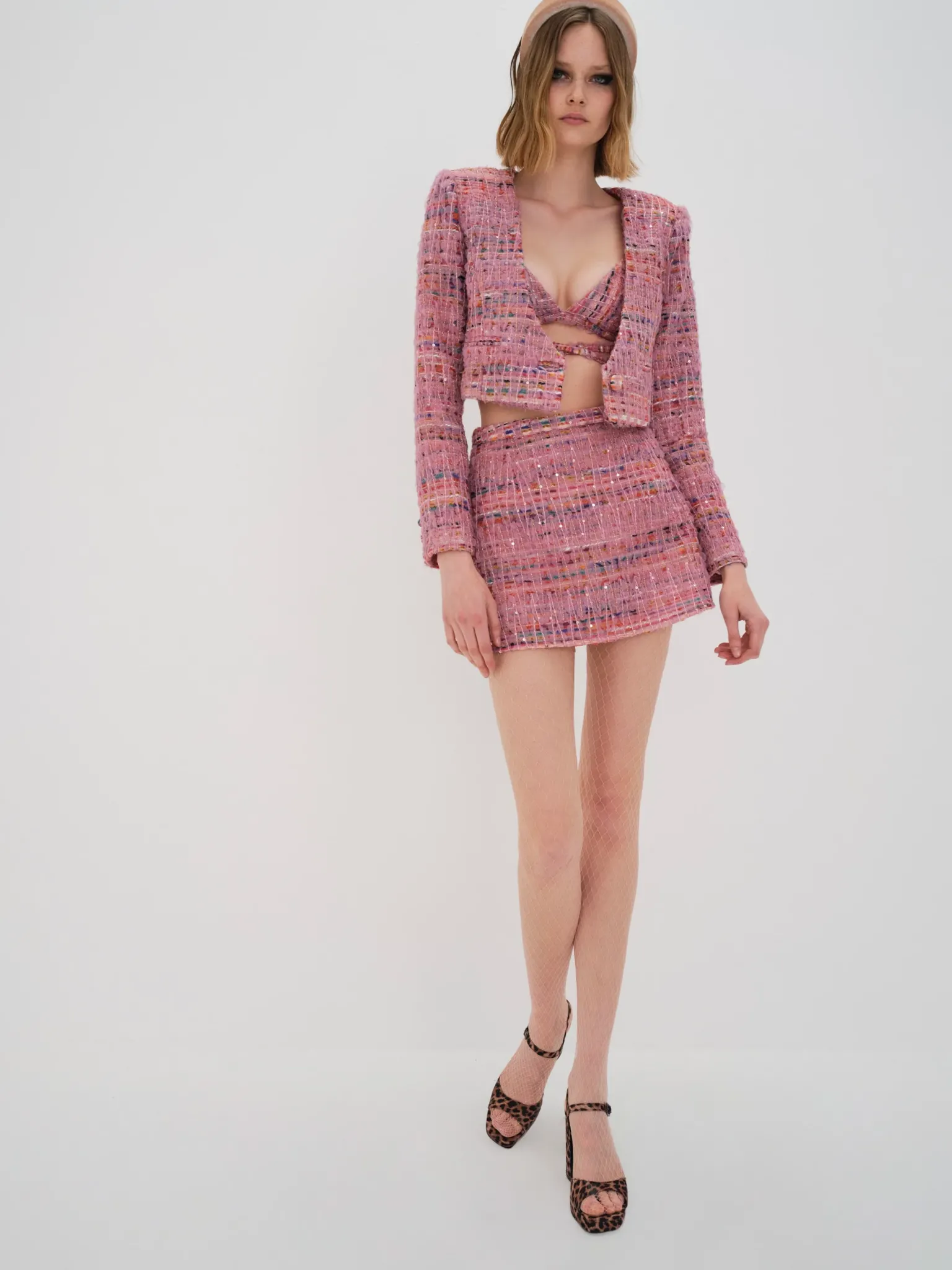dionne_mini_skirt_1.webp Clearance For Love & Lemons Dionne Mini Skirt Pink