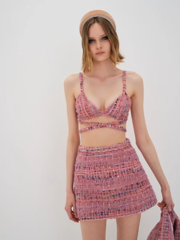 Clearance For Love & Lemons Dionne Mini Skirt Pink
