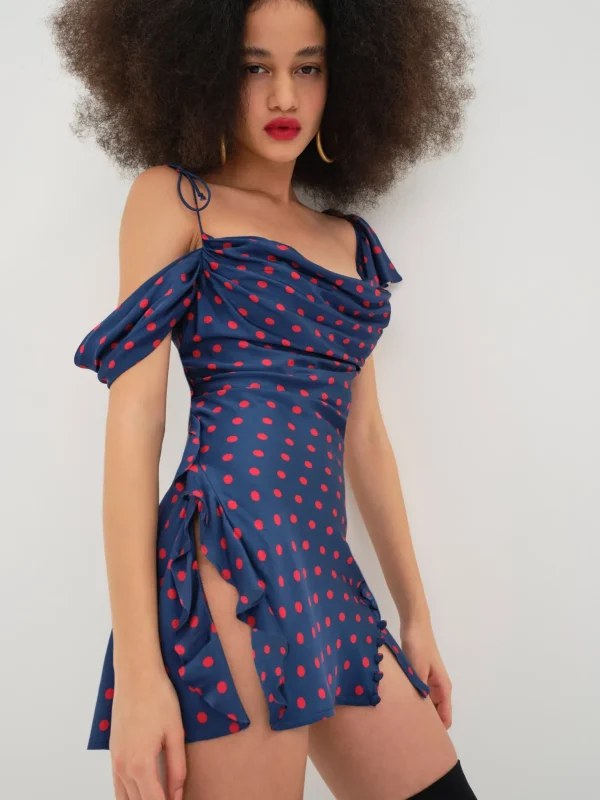 Online For Love & Lemons Dolores Mini Dress Blue