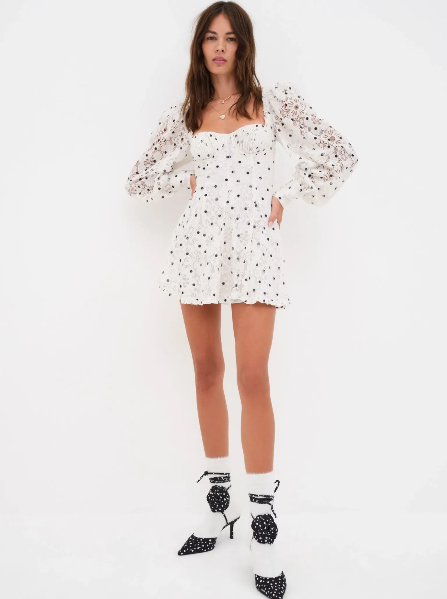 donna_long_sleeve_mini_dr_2.webp Discount For Love & Lemons Donna Long Sleeve Mini Dress White