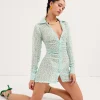 Hot For Love & Lemons Drea Long Sleeve Mini Dress Green