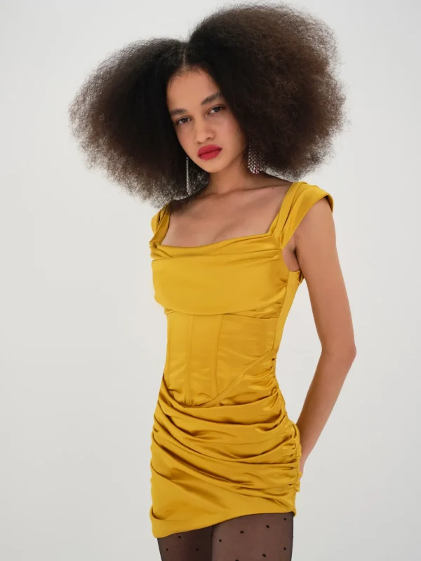 Cheap For Love & Lemons Drew Mini Dress Yellow